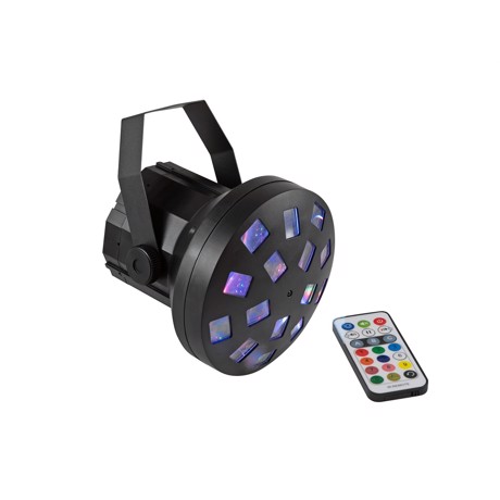EUROLITE LED Mini Z-20 Lille derby med 4 LED\'er, RGBW farveskift og IR-fjernbetjening, USB tilslutning