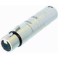 Neutrik DMX XLR-adaptor fra 3 pol til 5 pol. - NA-3M5F
