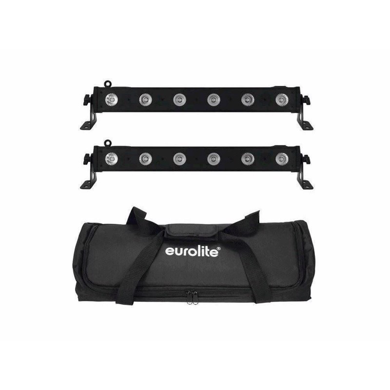 Eurolite sæt: 2 x LED BAR-6 QCL RGBW + Soft Bag