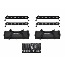Eurolite sæt: 4 x LED BAR-6 QCL RGBW + 2 x Soft Bag + Controller