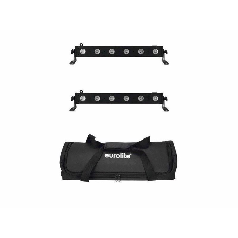 Eurolite sæt: 2 x LED BAR-6 QCL RGBA + Soft Bag