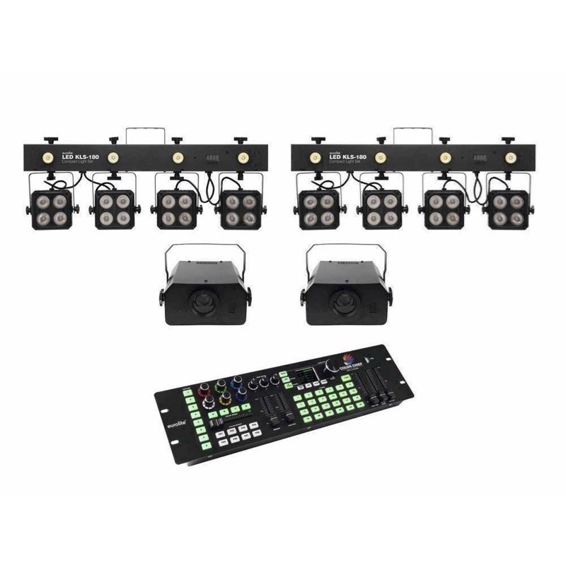 Eurolite sæt: 2 x LED KLS-180 + 2 x LED WF-40 + DMX LED Color Chief