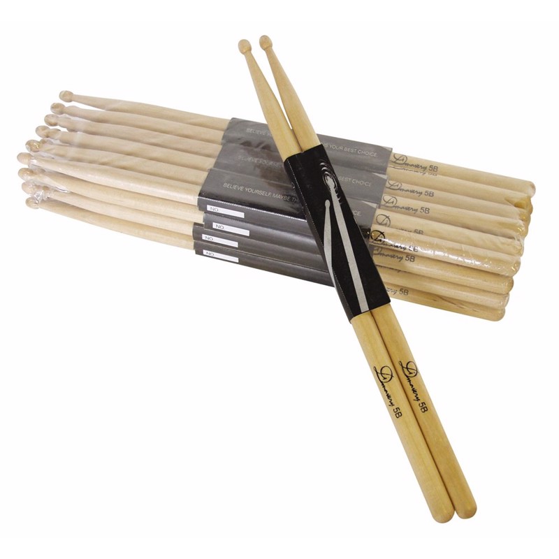 1 sæt 5B trommestikker. Ahorn <br>Dimavery DDS-5B