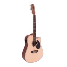 Western guitar. 12 strenget.<br> Dimavery DR-612. Natur