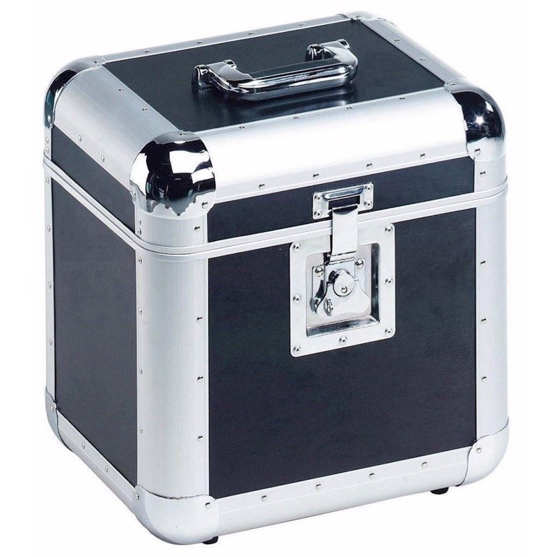 Sort alu kuffert til 80 vinylplader