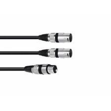Adapterkabel XLR hun til 2 x XLR han. 3 meter