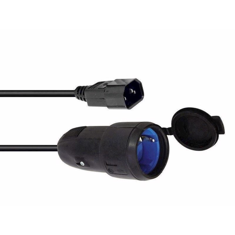 Adapterkabel. IEC han til Schuko hun