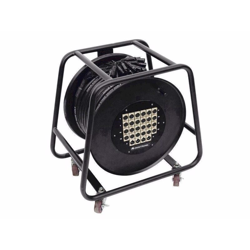 Omnitronic stagebox. 24 input/ 4 output. 30 meter på kabelrulle