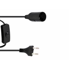 E14 fatning med strømkabel, stik og afbryder