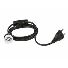 GU10 fatning med strømkabel, stik og afbryder