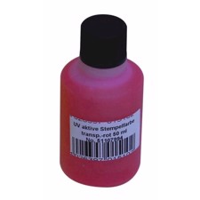 UV-aktiv stempelblæk 50 ml. Transparent rød