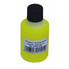 UV-aktiv stempelblæk 50 ml. Transparent gul