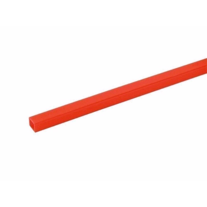 Firkantrør til LED strips. 10 x 10 mm. 2 meter. Rød UV aktiv