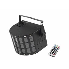 Kompakt Derby. 4 x 3 Watt + strobe og remote. Eurolite LED Mini D-20