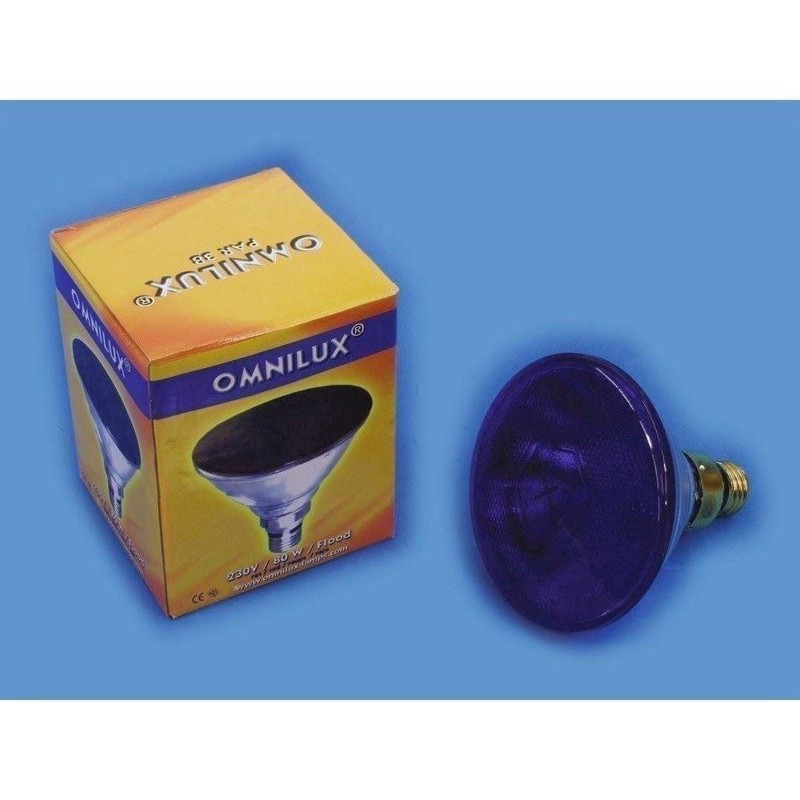 PAR-38 Spotpære E27. Blå 80 W.