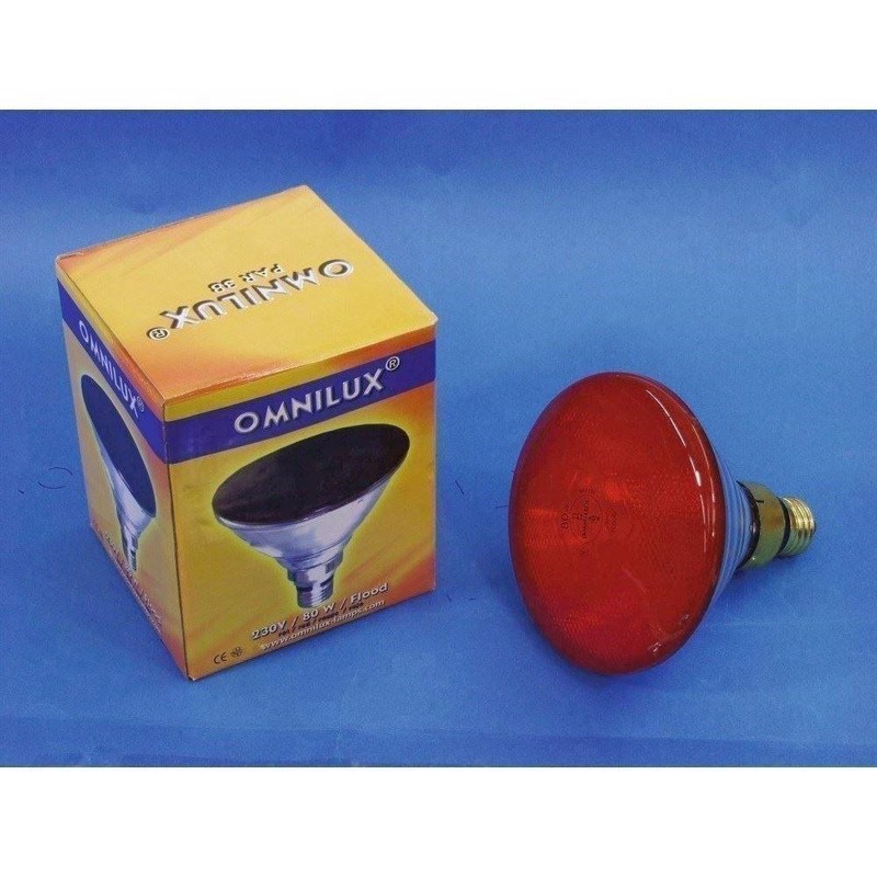 PAR-38 Spotpære E27. Rød 80 W.