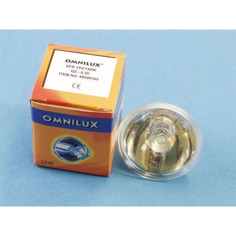 Halogen reflektorpære GZ-6.35. 15 Volt. 150 Watt