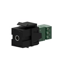 Keystone adapter 3,5 mm minijack til 3-pin tb, Sort