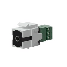 Keystone adapter 3,5 mm minijack til 3-pin tb, Hvid