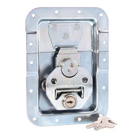 Adam Hall Butterfly Latch large with Spring lockable cranked 14 mm deep - 17251 LS