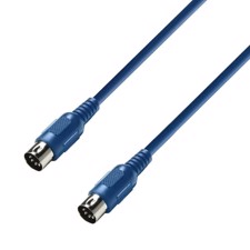 Blåt MIDI kabel. DIN 5-pol - DIN 5-pol. 3 meter