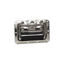 Adam Hall Recessed Sprung Handle medium in Dish Stainless steel 8 mm deep - 34082 S