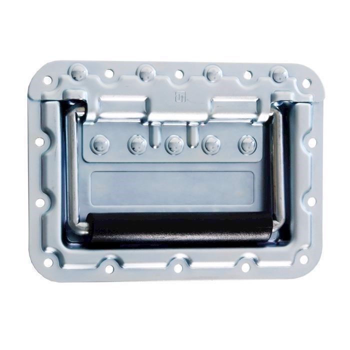 Adam Hall Recessed Sprung Handle large in Dish 9,5 mm deep with Rivet Protection - 34087