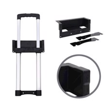 Adam Hall Recessed Extendable Handle 1-stage, black cranked Dish length 528 - 808 mm - 3476021