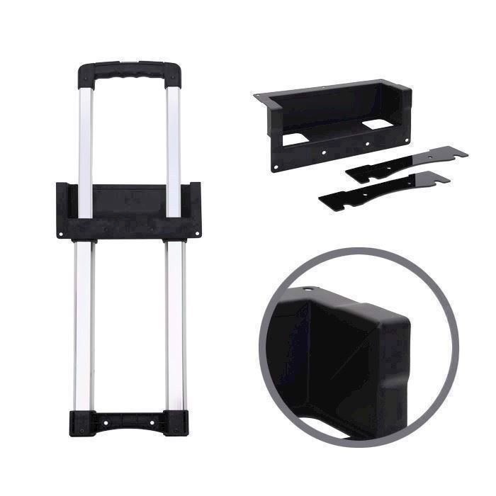 Adam Hall Recessed Extendable Handle 1-stage, black cranked Dish length 528 - 808 mm - 3476021