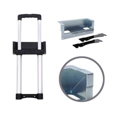 Adam Hall Recessed Extendable Handle 1-stage, zinc-plated cranked Dish length 528 - 808 mm - 3476023