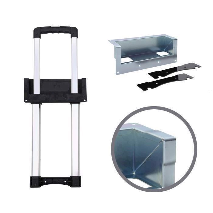 Adam Hall Recessed Extendable Handle 1-stage, zinc-plated cranked Dish length 528 - 808 mm - 3476023