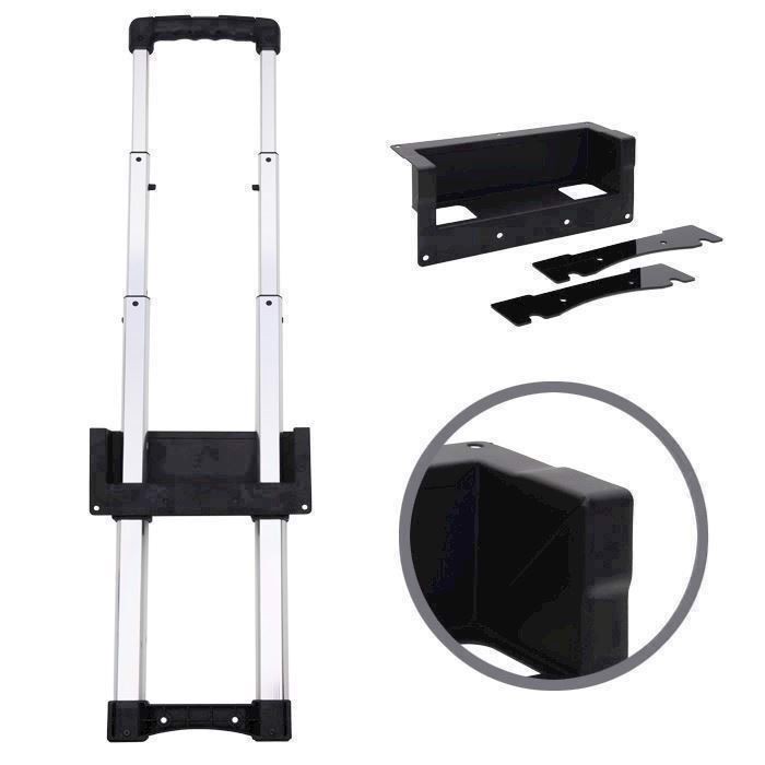 Adam Hall Recessed Extendable Handle 3-stage, black cranked Dish length 336 - 856 mm - 3476041