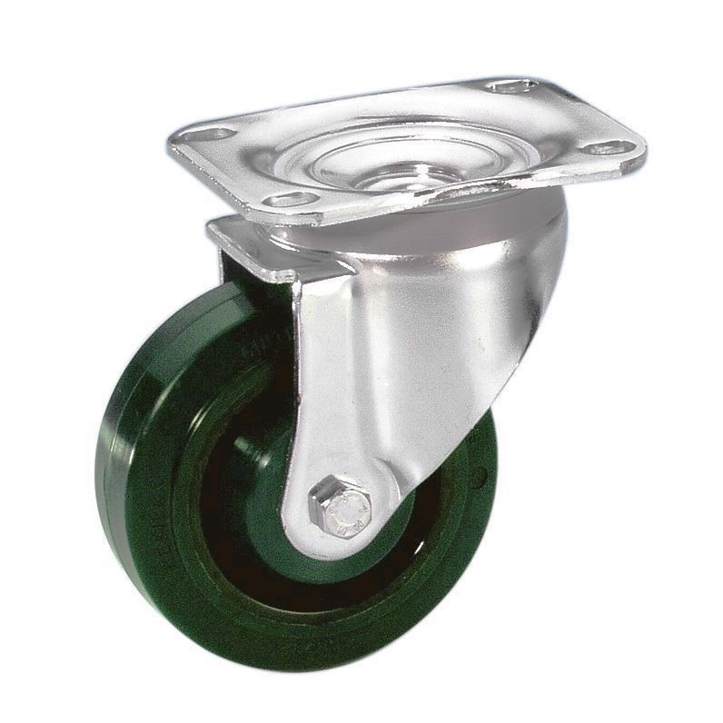 Guitel Heavy Duty Swivel Castor 100 mm with green Wheel - 37025