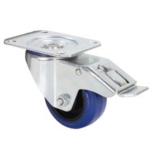 Adam Hall Swivel Castor 80 mm with blue Wheel and Brake - 372091