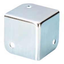 Fladt metalhjørne. Blank. 37 x 37 mm.