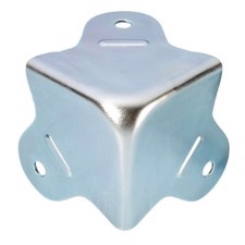 Fladt metalhjørne med 3 ben. Blank. 49 x 49 mm.