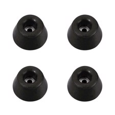 Gummifødder 30 x 15 mm. Sort. 4 stk.
