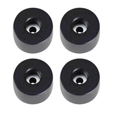 Gummifødder 38 x 25 mm. Sort. 4 Stk.