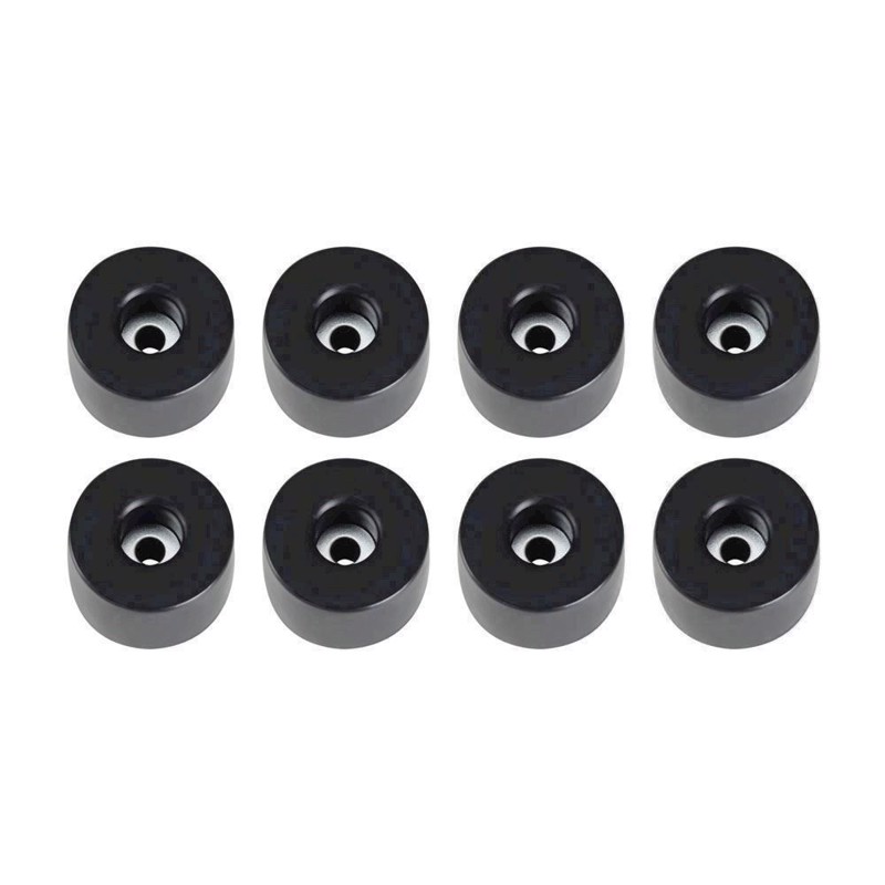 Gummifødder 38 x 25 mm. Sort. 8 Stk.
