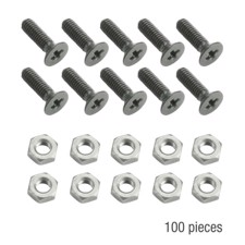 Adam Hall Bag of 100 Phillips-head Screw M3 x 10 black with Nut for XLR Sockets - 5420 BLK M 100 AH