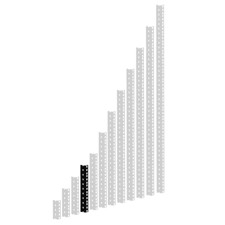 Heavy duty rackliste. 5 unit<br>Sort. Adam Hall 61535B5