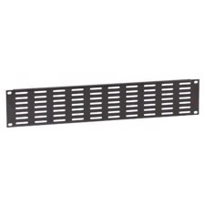 19" Ventilationspanel med kant og vandrette riller. Stål. 2 unit