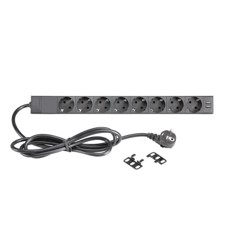 Adam Hall 8-Outlet 19" Rackmount Power Strip With Dual USB Charging Ports And On/Off Switch - 87471 USB