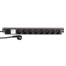 Adam Hall 19" Mains Power Strip 8 Sockets, French Connectors - 87478