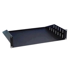 Hylde for 19" Rack. 2 unit. Dybde 37,5 cm.