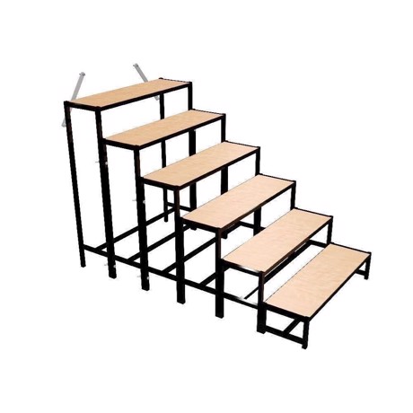 Bütec Stair, Steel, 6-step, for platforms up to 140 cm - 500611003020