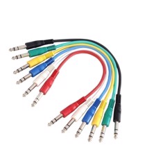 AH Patch Cable Set of 6 cables 6.3 mm Jack stereo to 6.3 mm Jack stereo 0.3 m - K3 BVV 0030 SET