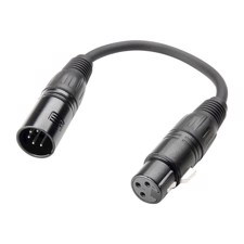 DMX Adapter. 5 pol XLR han - 3 pol XLR hun. 20 cm.