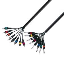 AH Multicore Cable 8 x 6.3 mm Jack mono to 8 x RCA male 3 m - K3 L8 PC 0300