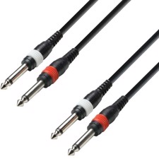 AH Audio Cable 2 x 6.3 mm Jack mono to 2 x 6.3 mm Jack mono 1 m - K3 TPP 0100